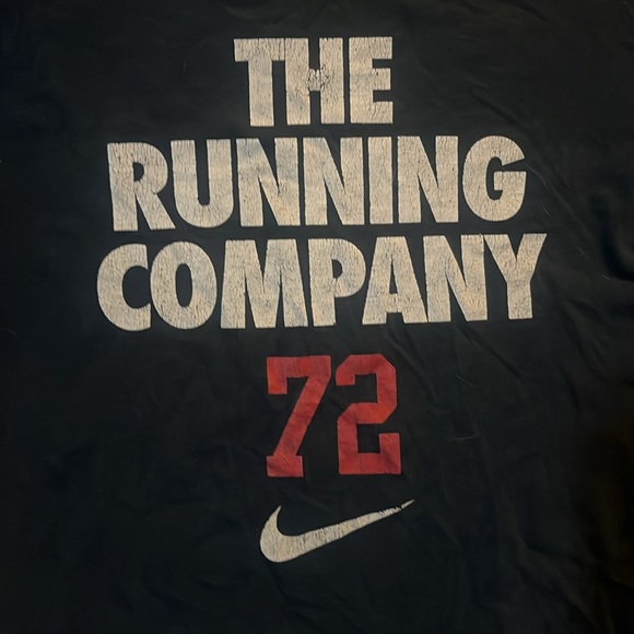RARE navy blue vintage nike original the running company 72  T-shirt sz medium - Picture 2 of 8